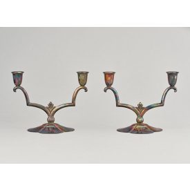 Art deco páros gyertyatartó