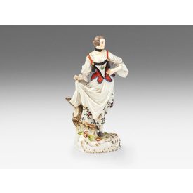 Meisseni kisplasztika - Női figura