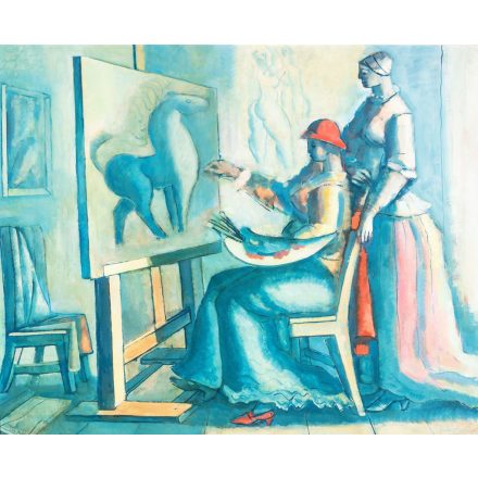 Angyalföldi Szabó Zoltán: Festőlányok, 1988