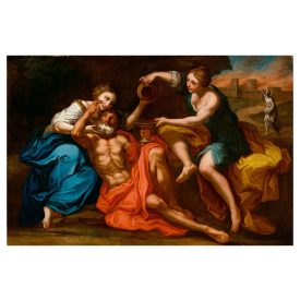 Domenico Zampieri után: Lót és lányai