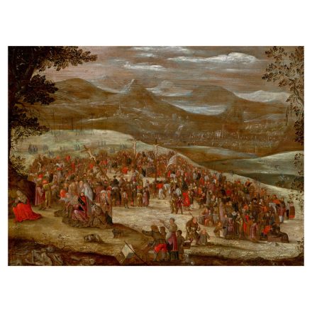 Flamand festő, XVII. század első fele: A golgotai kereszt felállítása - VÉDETT