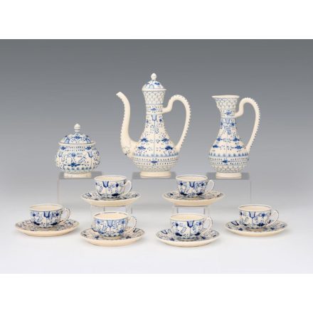 Zsolnay mokkáskészlet vieaux saxe dekorral