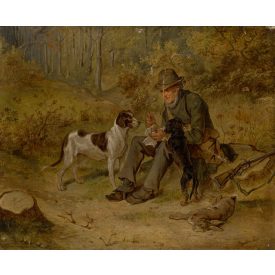 Német festő 1900 körül: Vadász