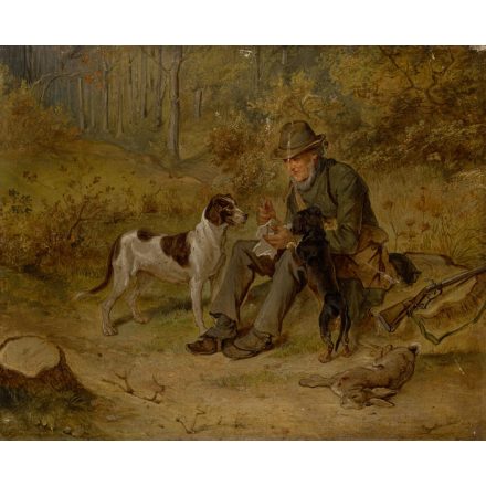 Német festő 1900 körül: Vadász