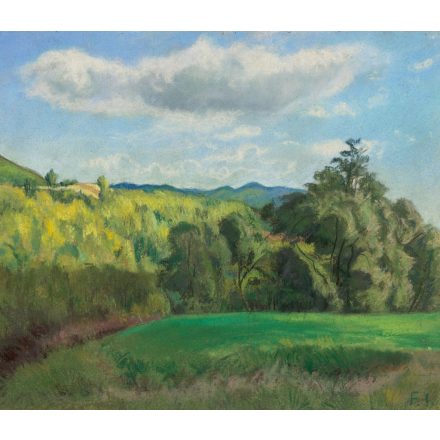 Ismeretlen festő: Dombos táj