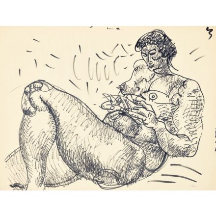 Hincz Gyula: Olvasó női akt V.