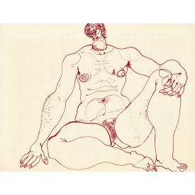 Hincz Gyula:  Ülő női akt XIII.