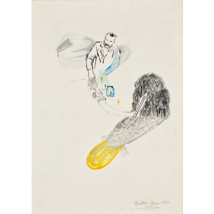 Bukta Imre: Önarckép kistraktorral (1991)