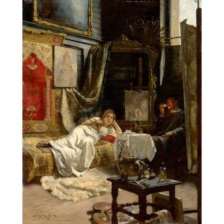 Spányik Kornél: Műteremben, 1894