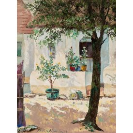 Tihanyi János Lajos: Falusi udvar részlet