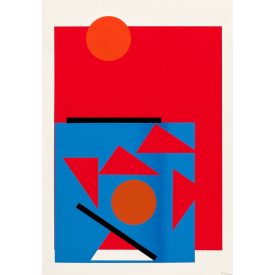 Kassák Lajos után Budapesti Műhely: Piros kompozíció