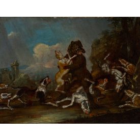XVIII. századi flamand festő: Medvevadászat