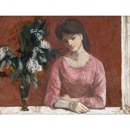 Szentgyörgyi Kornél: Leány virágcsokorral