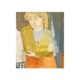 Anna Margit: Téglafal előtt (Didergő lány) 