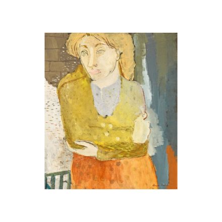 Anna Margit: Téglafal előtt (Didergő lány) 