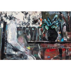 Schéner Mihály: Asztalnál merengő