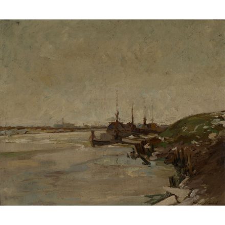 Mihalik Dániel: Halászhajók a Tiszán télen