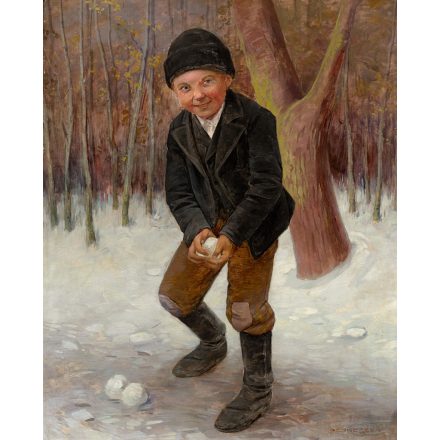 Peske Géza: Hógolyózó fiú