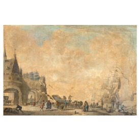   Ismeretlen holland festő (XVIII. század második fele): Kikötői jelenet