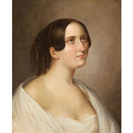 Ismeretlen XIX. századi festő: Fiatal lány portréja