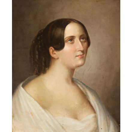 Ismeretlen XIX. századi festő: Fiatal lány portréja