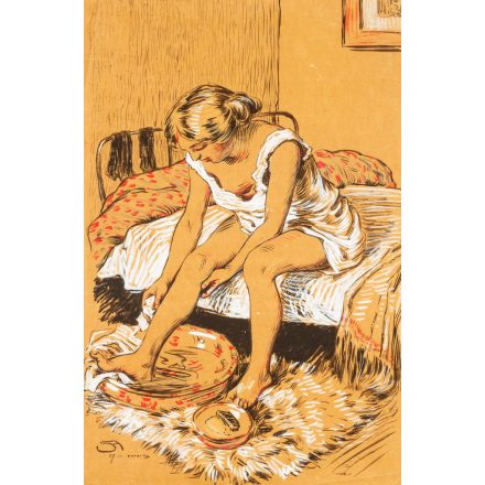 Dobai Székely Andor: Lábát mosó hölgy