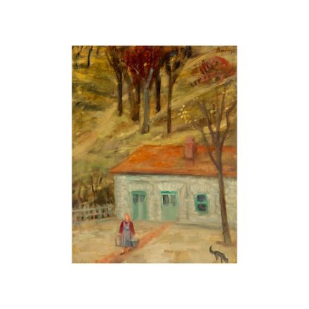 Berény Róbert: Erdei ház vízhordó asszonnyal