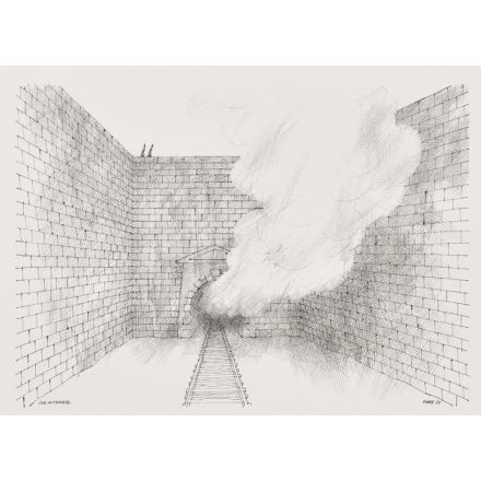 Paul Flora: Das Dampfross mappa lapja I. - Vonat az alagútban (Zug im Tunnel)