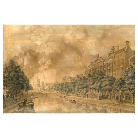 Ismeretlen holland festő (XVIII. század második fele): Az amszterdami Kloveniersburgwal látképe