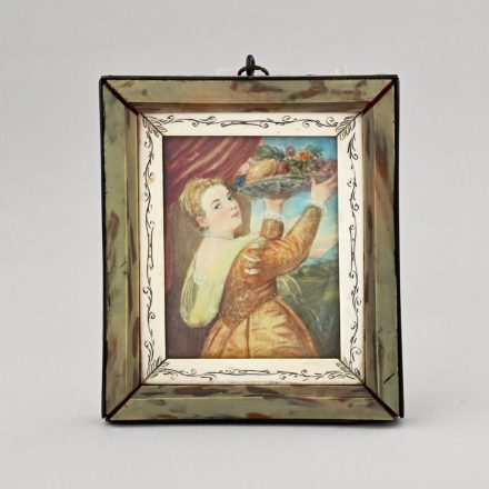 Miniatűr - Női portré gyümölcskosárral