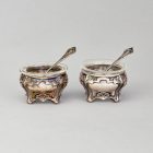 Szecessziós fűszertartópár kanállal