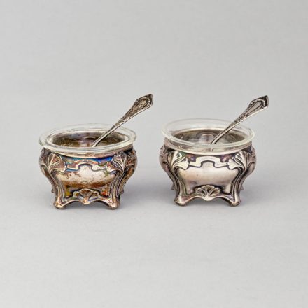 Szecessziós fűszertartópár kanállal