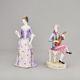 2 db porcelán figura